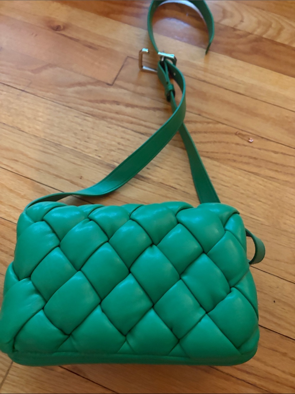 JW PEI Green Woven Crossbody Bag